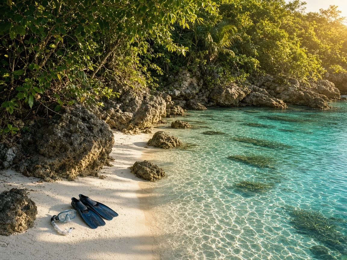 Hidden beach and snorkel